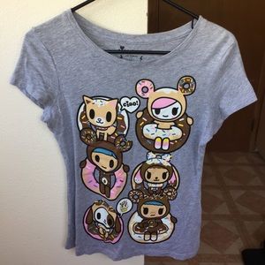 Tokidoki Donutella and Friends Small Gray T-shirt